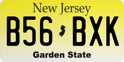 NJ license plate B56BXK