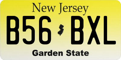 NJ license plate B56BXL
