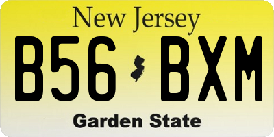 NJ license plate B56BXM