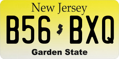 NJ license plate B56BXQ