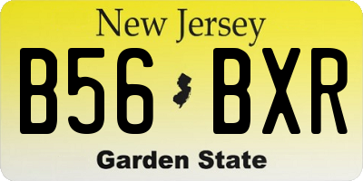 NJ license plate B56BXR