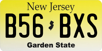 NJ license plate B56BXS