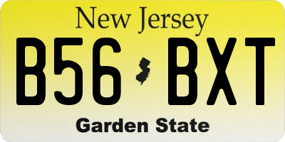 NJ license plate B56BXT