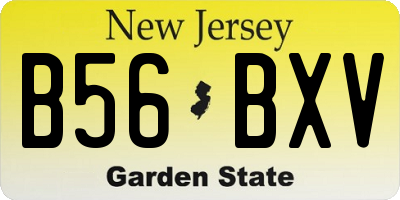 NJ license plate B56BXV