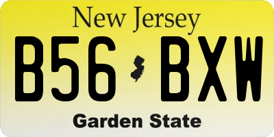 NJ license plate B56BXW