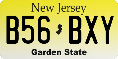 NJ license plate B56BXY