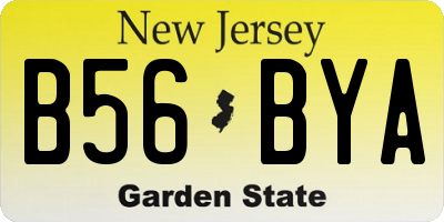 NJ license plate B56BYA
