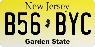 NJ license plate B56BYC