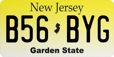 NJ license plate B56BYG