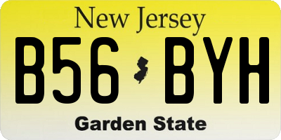 NJ license plate B56BYH