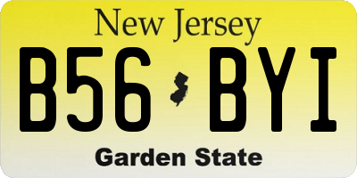NJ license plate B56BYI