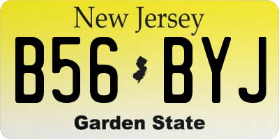 NJ license plate B56BYJ