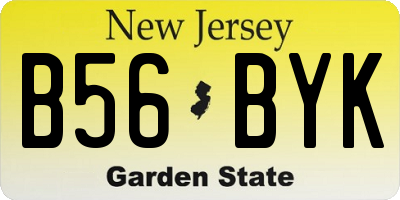 NJ license plate B56BYK