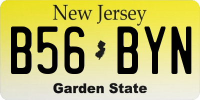 NJ license plate B56BYN