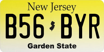 NJ license plate B56BYR