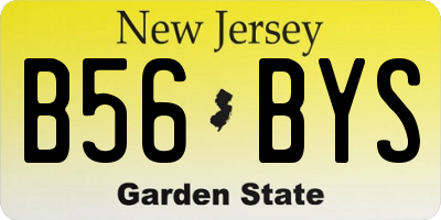 NJ license plate B56BYS