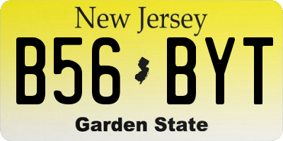 NJ license plate B56BYT