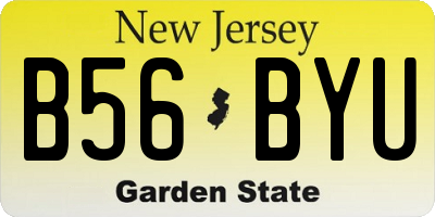 NJ license plate B56BYU