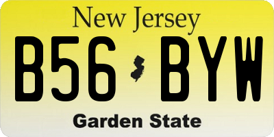 NJ license plate B56BYW