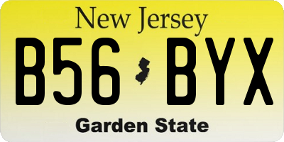 NJ license plate B56BYX