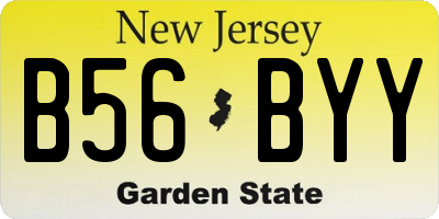 NJ license plate B56BYY