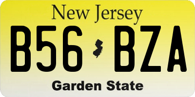 NJ license plate B56BZA