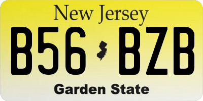 NJ license plate B56BZB