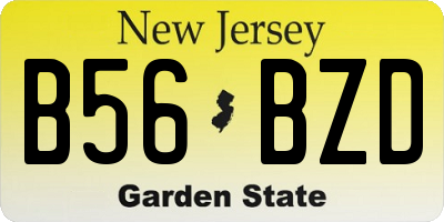 NJ license plate B56BZD