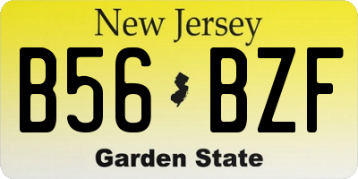 NJ license plate B56BZF