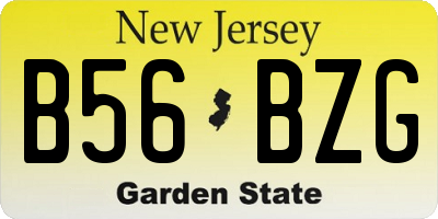 NJ license plate B56BZG