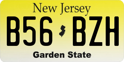 NJ license plate B56BZH