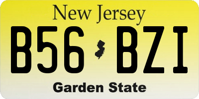 NJ license plate B56BZI