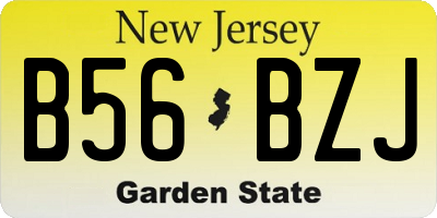 NJ license plate B56BZJ
