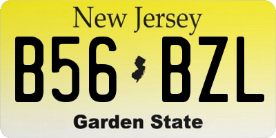 NJ license plate B56BZL