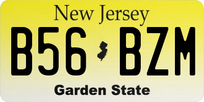 NJ license plate B56BZM