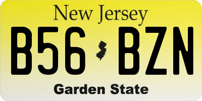 NJ license plate B56BZN