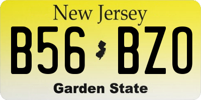 NJ license plate B56BZO