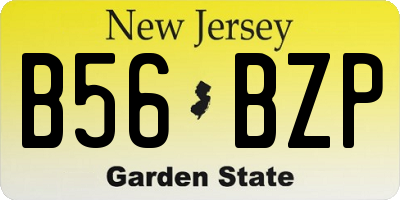 NJ license plate B56BZP