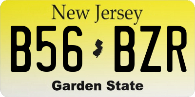 NJ license plate B56BZR