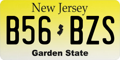 NJ license plate B56BZS