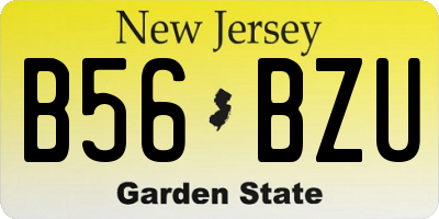 NJ license plate B56BZU