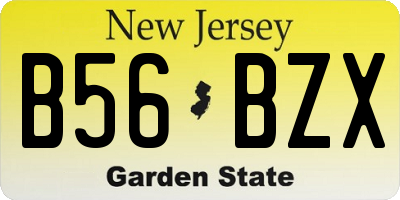 NJ license plate B56BZX