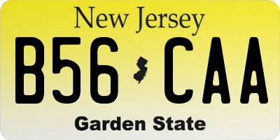 NJ license plate B56CAA