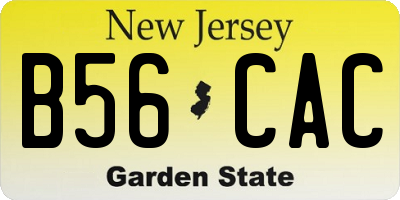 NJ license plate B56CAC