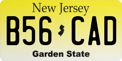 NJ license plate B56CAD