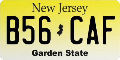 NJ license plate B56CAF