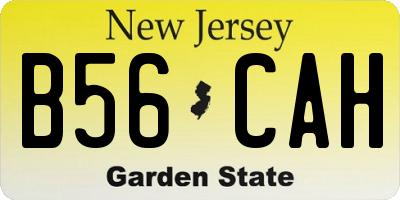 NJ license plate B56CAH