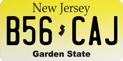 NJ license plate B56CAJ