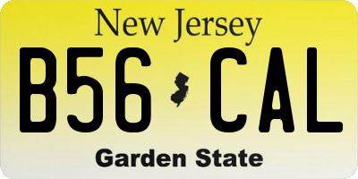NJ license plate B56CAL