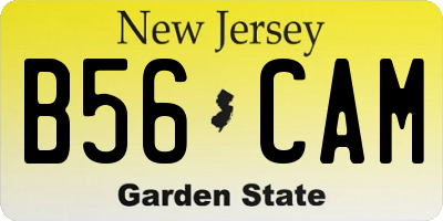NJ license plate B56CAM